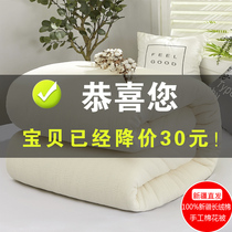 Xinjiang handmade cotton quilted by 10 catty winters Thickened Warm Cotton Wool Wool long suede cotton spring and autumn bedding all cotton quilted