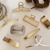 (Ask the Shangfang Store) Faus-style retro metal gripped hair clip with half-horsetail spring clip Korean temperament and elegant hair grab