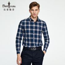 Bien Löfven Spring Summer New Mens Classic Plaid Business Shirt Commuter To Work Casual Top Shirt