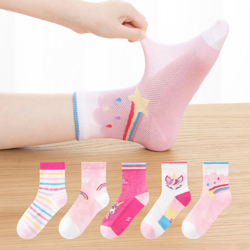 Girl Socks Spring Autumn Slim pure cotton Children full cotton Supper socks CUHK Girl Spring Summer Mesh Breathable Girl