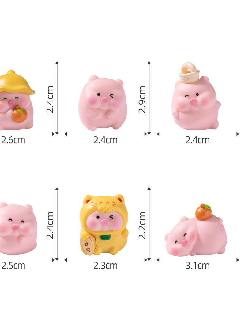 Cute Lucky Pig Doll, Dollhouse DIY Decoration Blind Bag Accessories, Car Desktop Mini Ornament