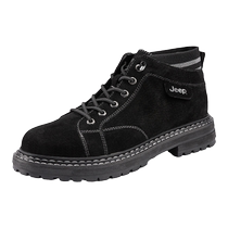 (Recommended by the anchor) JEEP Jeep velvet short boots new casual fashion velvet short boots genuine leather work boots for men