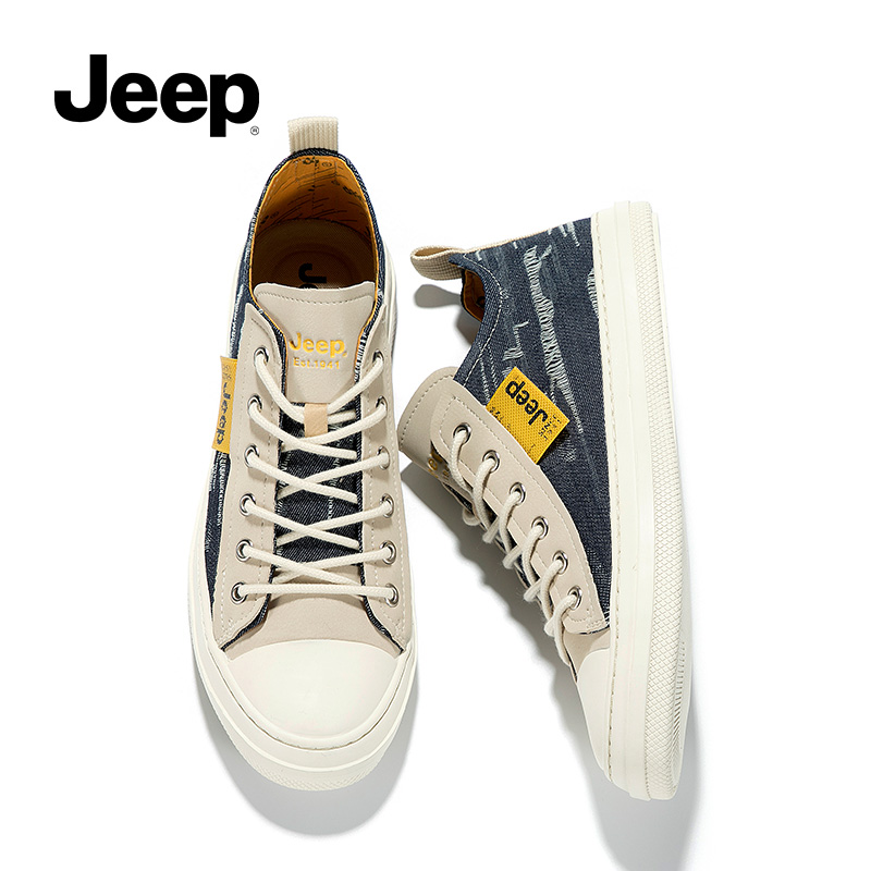 jeep gip male shoes spring 2022 new low help canvas wave shoes casual men's cloth shoes 100 hitch bottom plate shoes