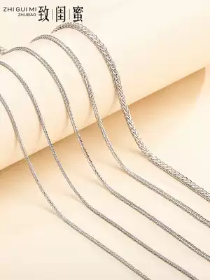 Sterling Silver Women Necklace Chopin Chain No Pendant 18K Gold choker 2021 New Tide Sweater Snake Bone Chain