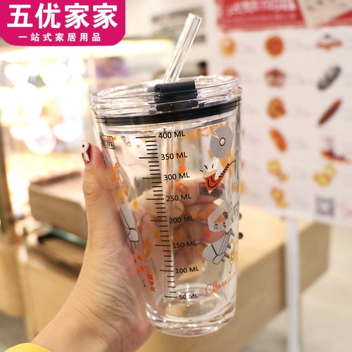 Милый стеклянный детский креативный стакан для школьников, популярно в интернете