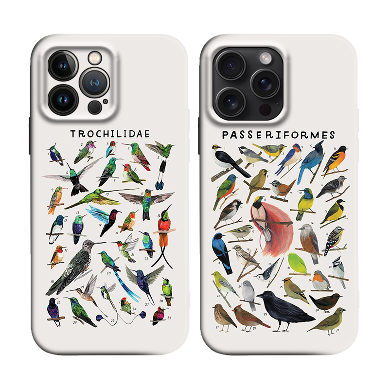 Bird Science: Sparrow, Finch, Cloud Sparrow, Giant Hummingbird, Hidden Hummingbird. Suitable for iPhone 17 Pro Max/16 Pro Soft Case, 15/14 Plus, Apple 13 Mini Phone Case, 12/11