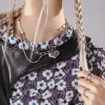 Sunset park original female niche design sense light luxury 2021 new female y2k love pearl necklace