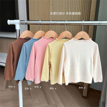 Baby long-sleeved bottoming shirt spring and autumn t-shirt baby top all-match solid color boys and girls autumn new soft inner wear