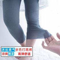 Girls ice silk leggings 2022 new summer outer wear thin childrens cropped pants baby baby cropped pants