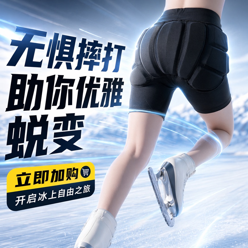 Figure Skating Anti-Fall Pants for Women, Hip Protection Pads, Protective Gear for Skiing and Roller Skating, Adult Professional Sponge Hip Protection Pants, Children's Equipment