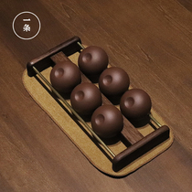 A wooden heart tea cup rack Gongfu tea accessories Tea ceremony Tea tray storage rack Drying cup rack Tea cup pad cup holder Wooden