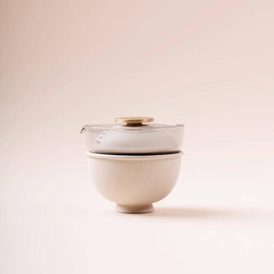 A new style purple sand travel tea set