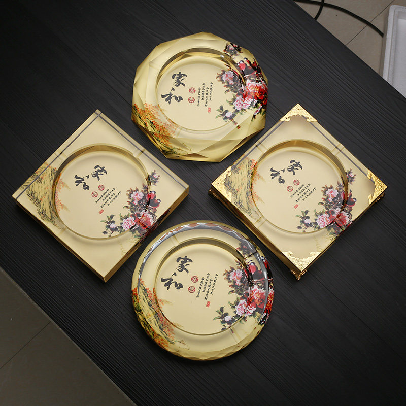 Chinese Style Cigarette Ash Trays Home Living Room Creativity Personality Trends Crystal Glass Cylinders Big China Wind Smoke Cylinders New Chinese