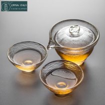 Italian ZPPSN Heat Resistant Glass Transparent Cover Bowl Home Brief Large Number Thickened Day Style Kongfu Tea Kit