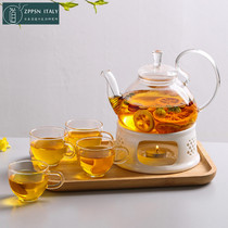 Italian ZPPSN Day Style Candle Glass Heating Base Cooking Tea Stove Teapot High Temperature Resistant Fruit Teapot Suit