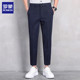 罗蒙休闲裤男士修身小脚九分西裤2025年秋季新款潮黑色长裤子男裤
