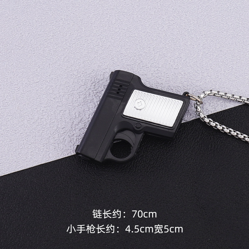 Blackmeeting luminescence and fire Shooting voice Of Sound effects Toys Pistol Titanium steel Necklace Hip hop Pendants disco dancing Accessories male