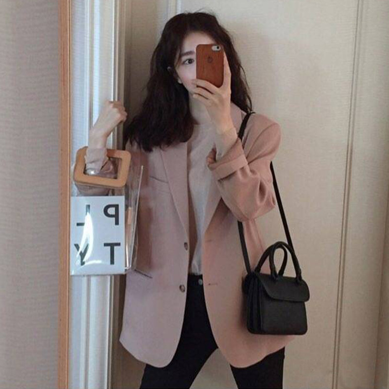 2022 Spring and Autumn New Leisure Small Package Woman edition is thin and loose with soft and soft air superior coat