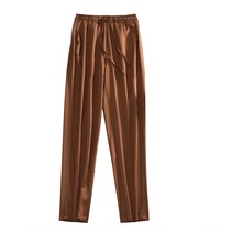 2022 Summer New Triacetic Acid Leisure Pants High Waist Featured Bronze - amine Digital Pants Silk Little Foot Harlen Pants