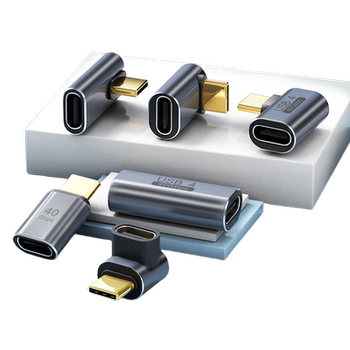ອະແດບເຕີ້ usb typec ຊາຍຫາຍິງໂທລະສັບມືຖືແທັບເລັດ 40g thunderbolt 34 ຂະຫຍາຍສາຍຂໍ້ມູນ 90 ອົງສາ l-shaped u-shaped right angle elbow converter pd240w fast charging car full function
