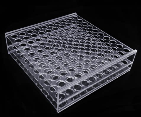 有机玻璃核酸检测病毒采样管架孔径17mm18mm 50孔96孔100孔试管架