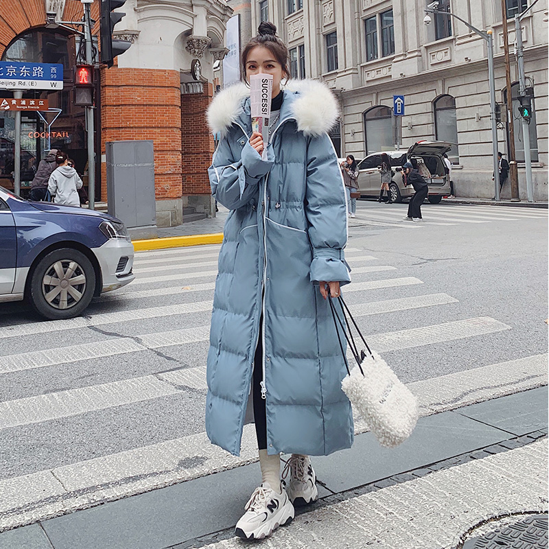 Dongdamen down padded jacket women's mid-length version 2022 winter new coat over-the-knee padded jacket Hong Kong style padded jacket