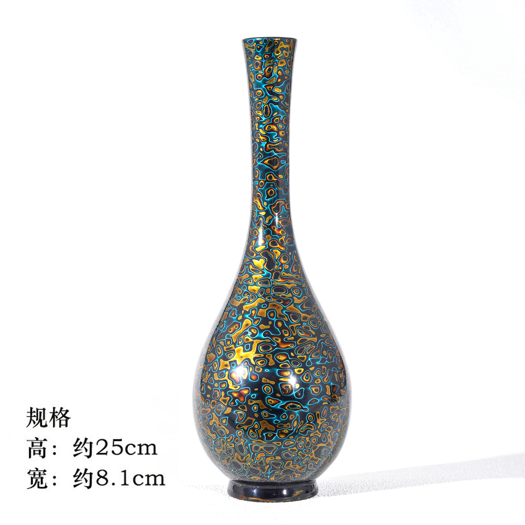七巷大漆花瓶福州犀皮漆中式风格脱胎漆器工艺品红金观鱼-Taobao-Tmall