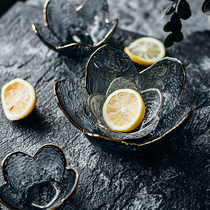 Japanese-style glass salad bowl gilt fruit bowl cute single dessert bowl home saucer hammer cherry petal Bowl