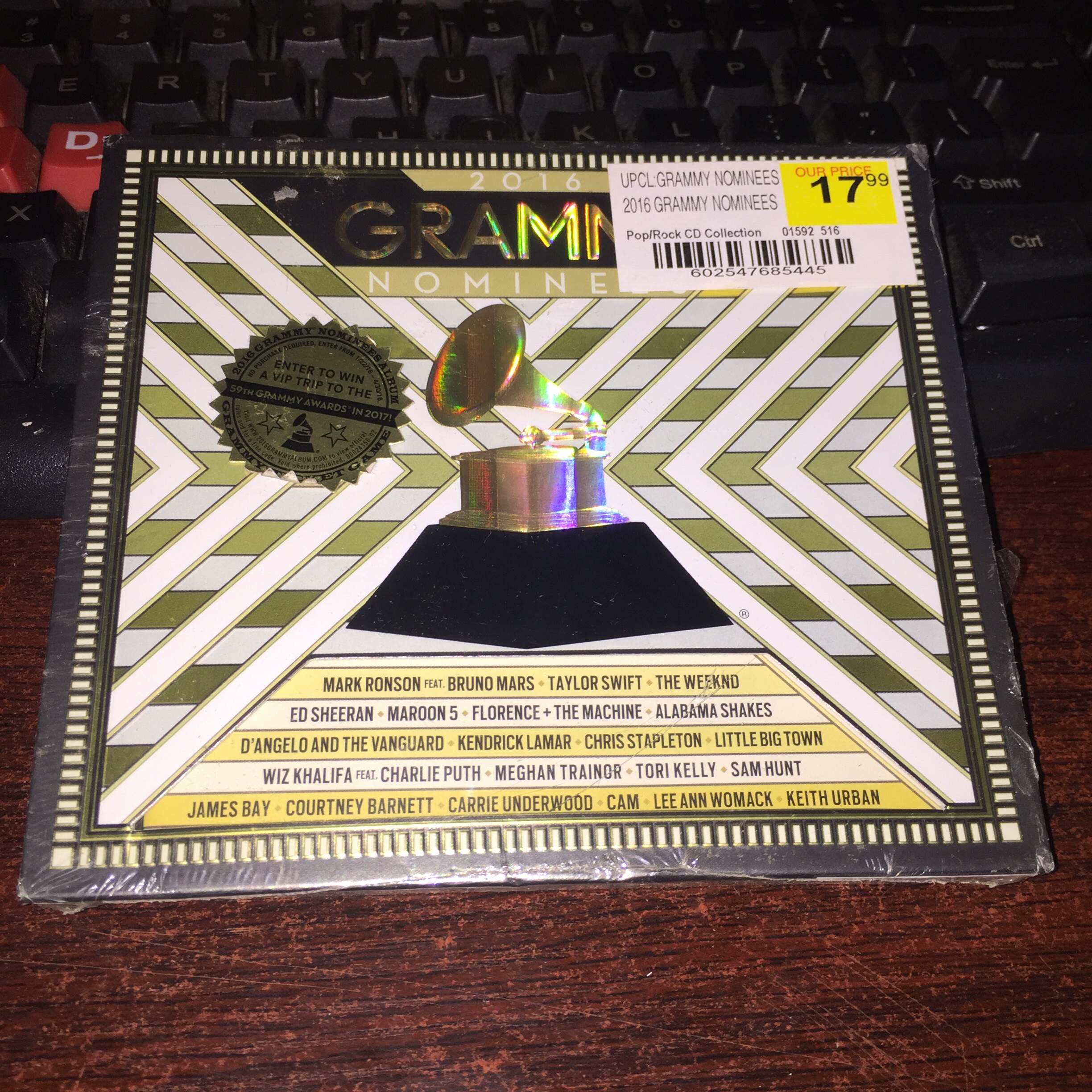 The Grammy's drinking colour 2016 GRAMMY Nominees see description