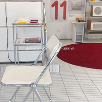 Mooli home Nordic modern transparent folding chair ins rattan woven dining chair photography studio acrylic chair
