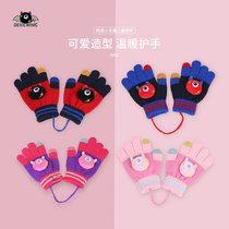 devilwing little devil New Five Finger wool finger velvet knitted short Korean warm childrens gloves