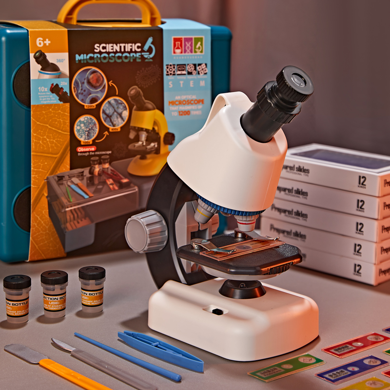 Microscopy Children Science Professional Optics Junior High School Biology Elementary School Kids Experiment Suit Equipment High HD Handheld Darwin Magnifier Toy Watching Mites 10000 times Home