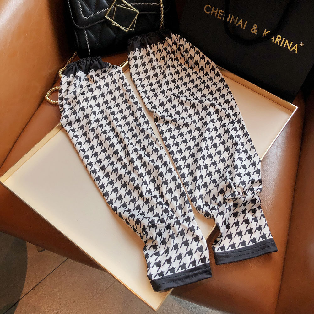 Summer solid color classic houndstooth pattern Yabo point loose and comfortable sun protection sleeve ice sleeve sleeve sleeve arm arm guard