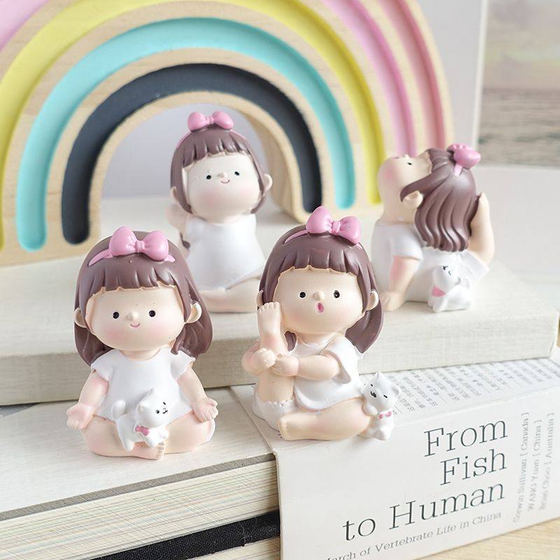 Anxiety-Free Yoga Girl Figurine Office Desk Decoration Anti-Anxiety Figure Workstation Stress Relief Healing Gift