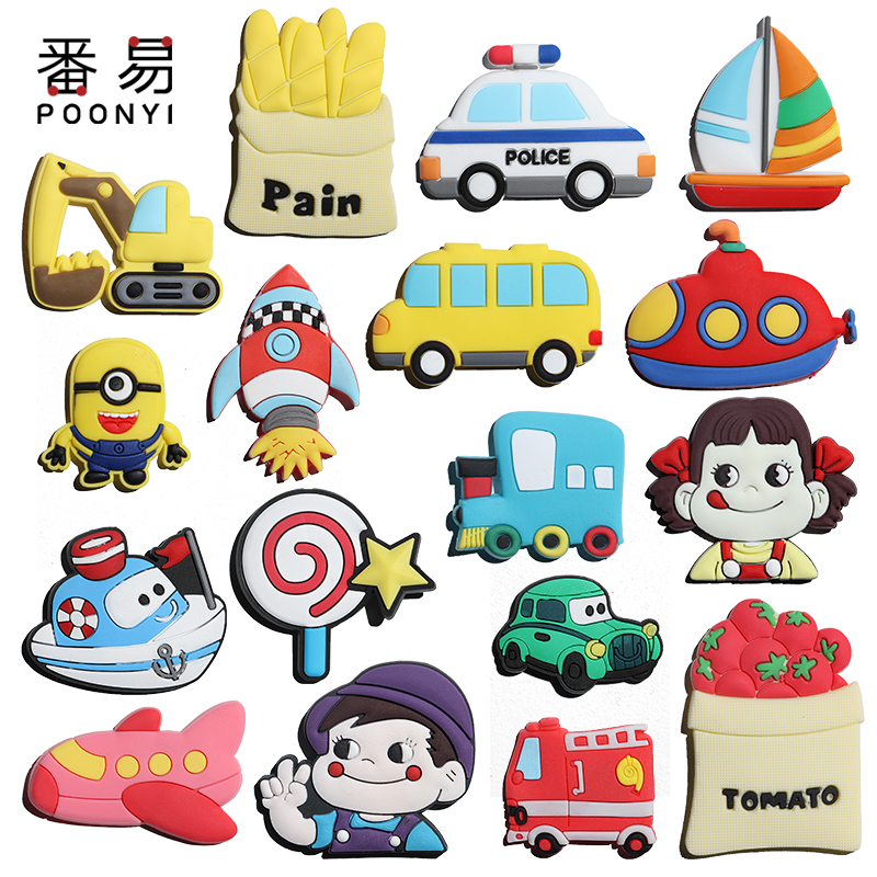 Cartoon Fridge Sticker Magnet Solid Nordic Ins Food Net Red Cute Personality Creative Magnetic Magnet Set