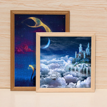 Creative puzzle box 1000 pieces of 50X75 frame 500 piece large size framed picture frame hanging wall solid wood photo frame custom