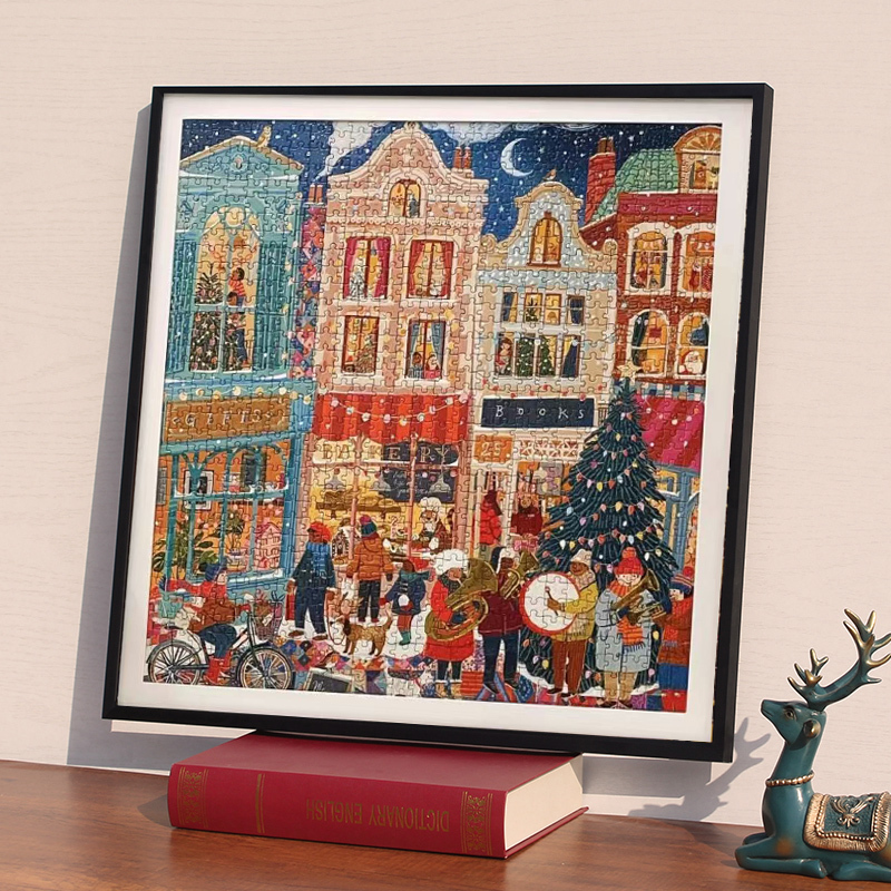 Xiaohongshu Eeboo Christmas Eve Puzzle 1000 Pieces Square Picture Frame Aluminum Alloy Frame Cardboard Christmas Gift Winter Lights Xiaohongshu Eeboo Christmas Eve Puzzle 1000 Pieces Square Picture Frame Aluminum Alloy Frame Cardboard Christmas Gift Winter Lights