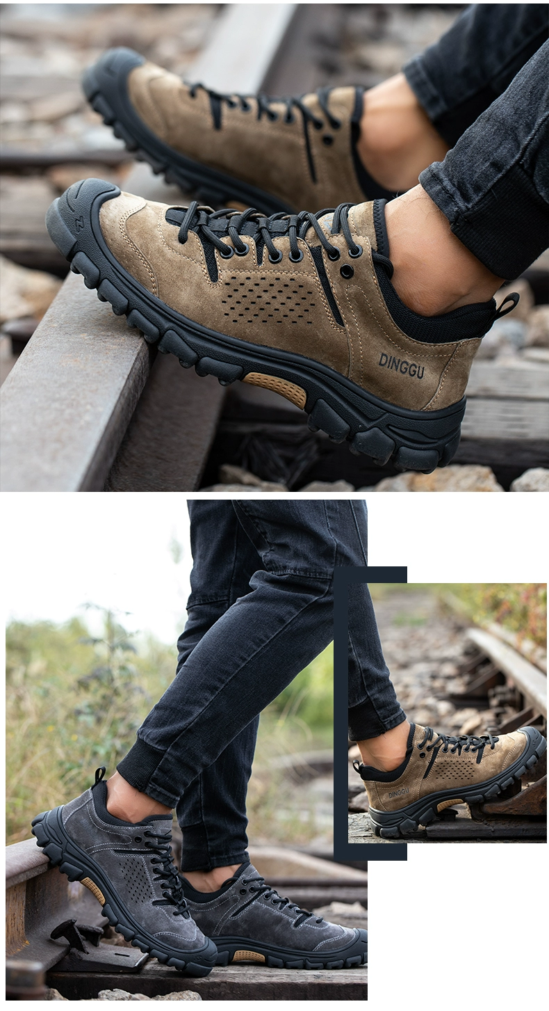 Dinggu labor protection shoes for men, anti-smash and anti-puncture, high-grade steel toe caps, lightweight, deodorant, work site plus velvet in winter