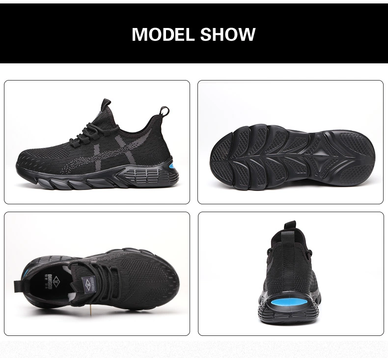 Dinggu labor protection shoes for men, four seasons, lightweight, fly-woven, anti-smash, anti-puncture, ultra-light, soft sole, wear-resistant steel head for work