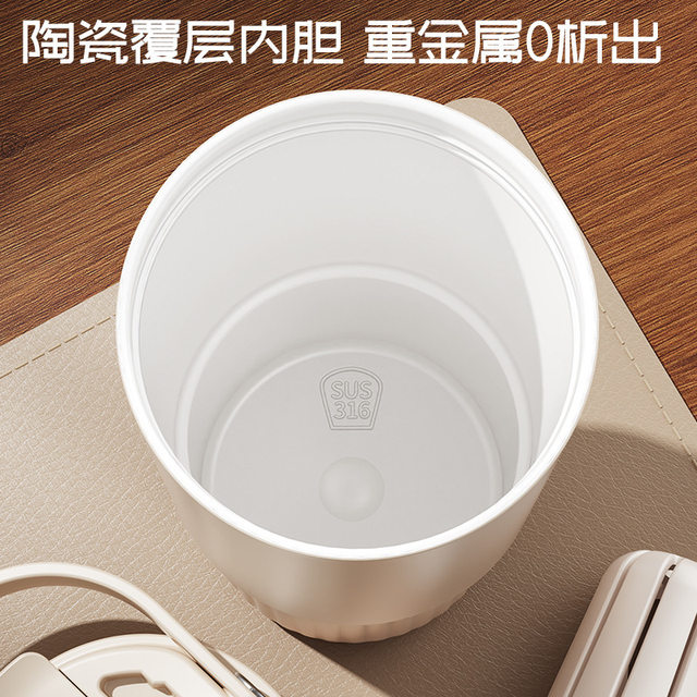 Ceramic Inner Liner Thermos Cup with Straw, Large Capacity Coffee Mug for Men and Women, Stylish Portable Travel Cup