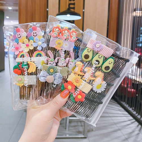 Мультяшная детская безвредная челка, шпильки для волос, милая система хранения, не повреждает волосы