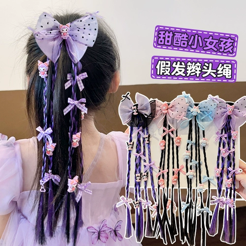 Детский парик с косичкой, боксерский безвредный хвостик, резинка для волос, не повреждает волосы