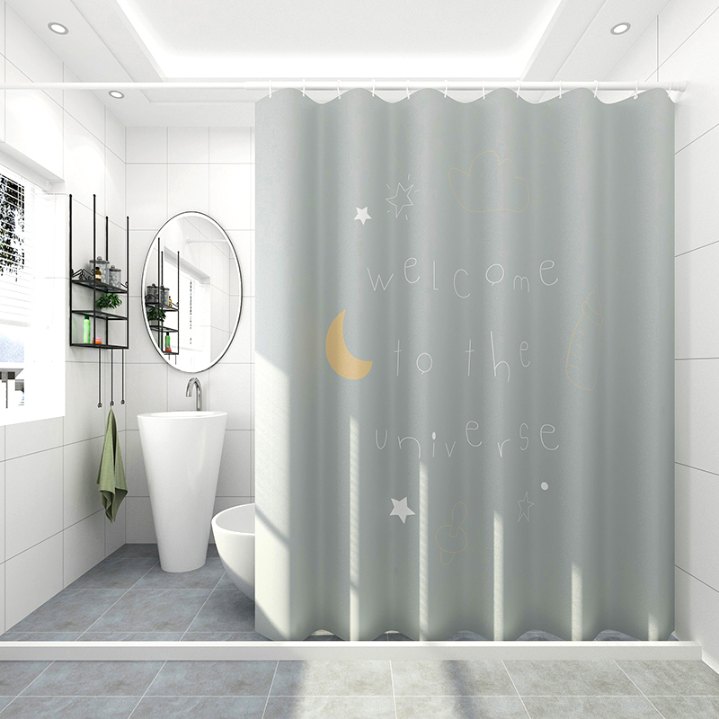 Bathroom shower curtain punch-free thickening dressing room waterproof cloth anti-mildew quick-drying water-proof magnetic partition hanging curtain set