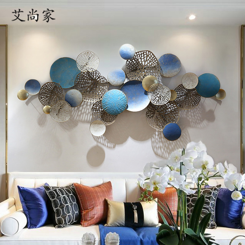 Eurostyle Metal Wall-mounted Living-room Wall Decoration Pendant Background Wall Solid Wall Decoration Creative Light Lavish Iron Art Wall Decoration