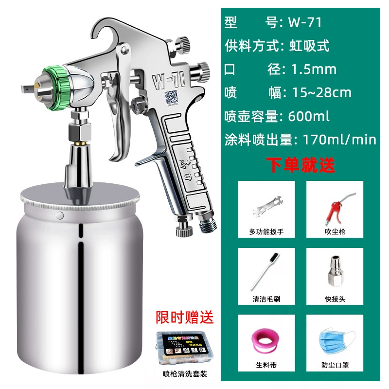 may xit son Nhật Bản Shida w71/w77 xịt sơn ô tô xịt trên nồi cao nguyên tử hóa đồ nội thất lót bằng khí nén súng phun súng phun sơn cầm tay máy phun bột bả tường Máy phun sơn cầm tay