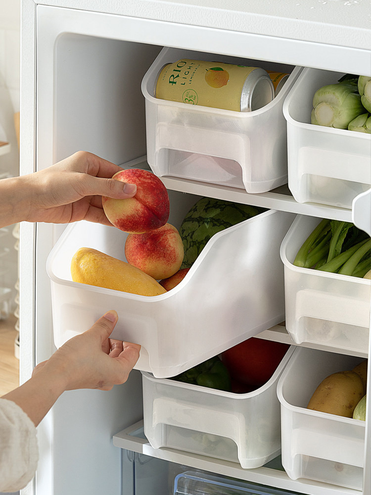 Household refrigerator lidless drawer storage box for snacks, toys, vegetables and fruits refrigerated storage box finishing basket