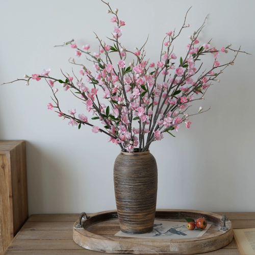 Ветка цветка сливы, искусственные цветочные украшения, имитация зимнего сладкого цветка персика, украшение для гостиной, журнального столика, зимний букет сливы, украшение дома в китайском стиле