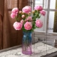 10 Rose Red+Gradient Color Glass Vase