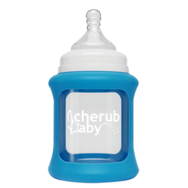 cherub baby anecdole bebe glass bottle newborn baby baby wide bore anti-flatulled air discoloration silicone gel