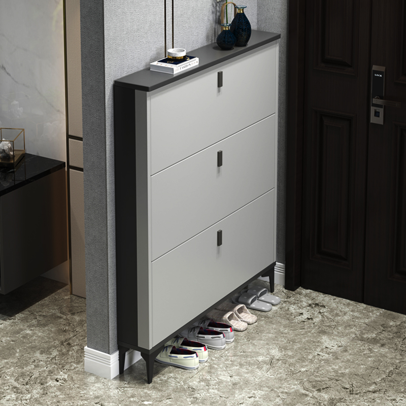 Willpower ultra-thin Shoe cabinet Home doordoor Large-capacity tipping-bucket-style Hyun-closing cabinet minimalist modern small narrow shoe rack